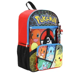 Bioworld  Pokémon Starter Characters 5-Piece Backpack Set, Red