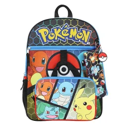 Bioworld Pokémon Starter Characters 5-Piece Backpack Set, Red