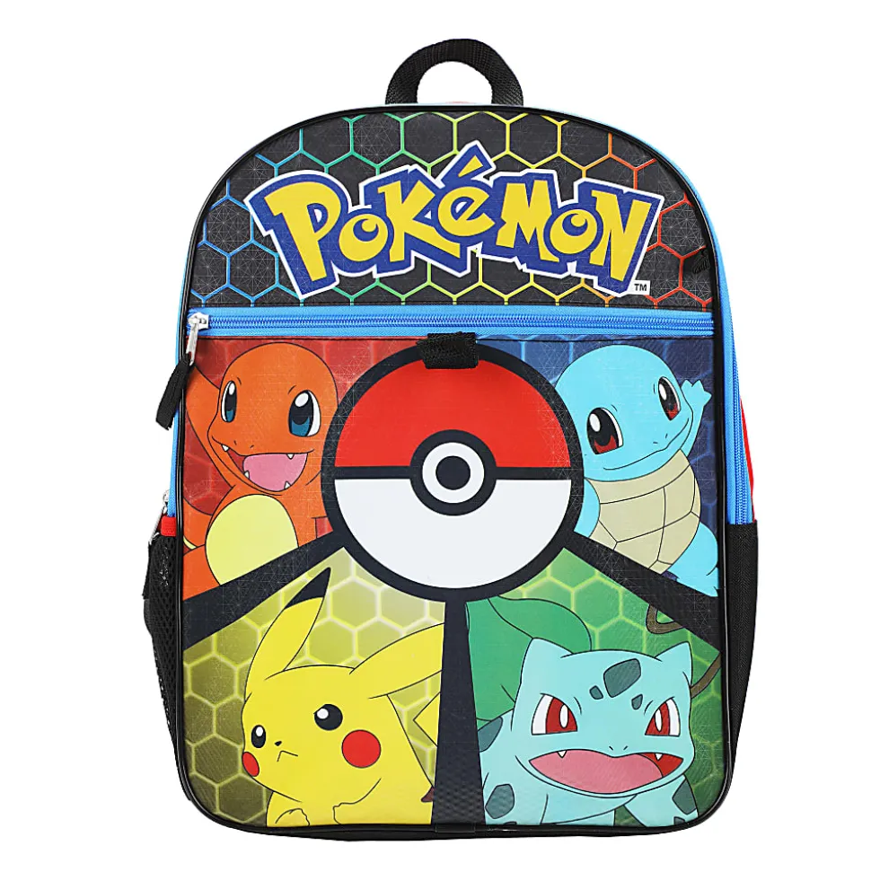 Bioworld Pokémon Starter Characters 5-Piece Backpack Set, Red