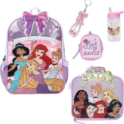 Bioworld Princess 5-Piece Backpack Set, Pink, Total Qty 1