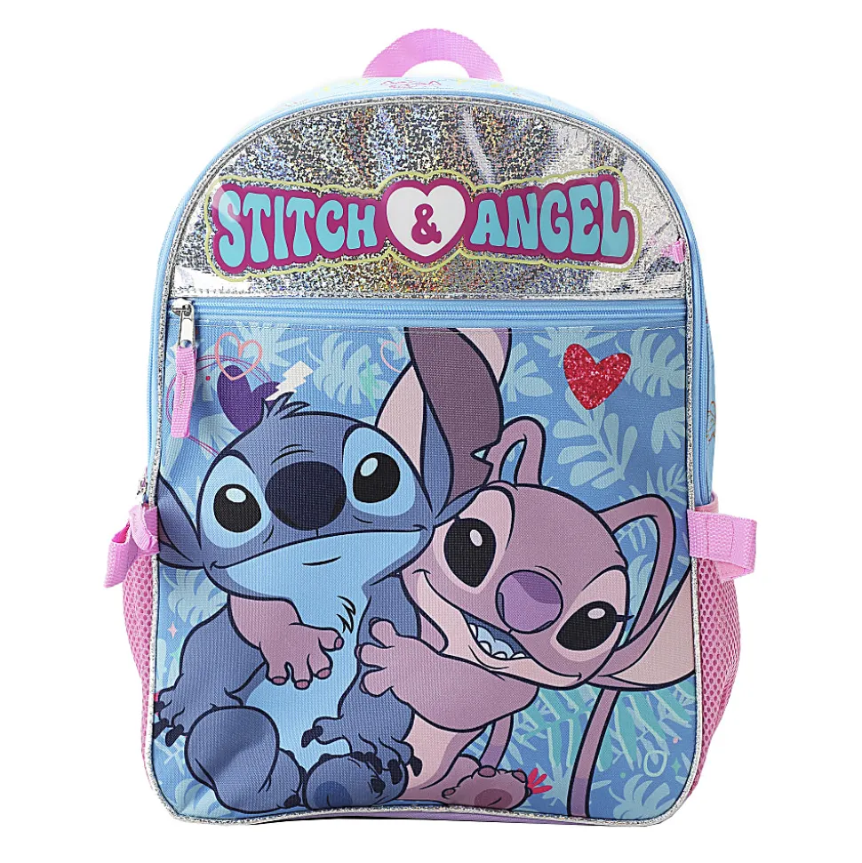 Bioworld Stitch Backpack With Lunch Bag/Key Chain/Water Bottle/Carabiner, Multicolor