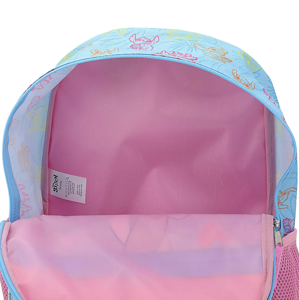 Bioworld Stitch Backpack With Lunch Bag/Key Chain/Water Bottle/Carabiner, Multicolor