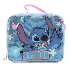 Bioworld Stitch Backpack With Lunch Bag/Key Chain/Water Bottle/Carabiner, Multicolor