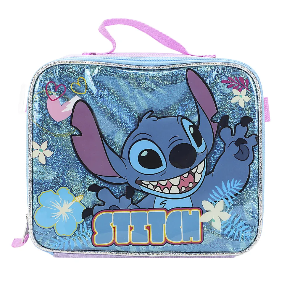 Bioworld Stitch Backpack With Lunch Bag/Key Chain/Water Bottle/Carabiner, Multicolor