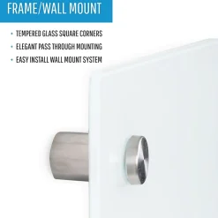 Bi-silque Magnetic Glass Dry Erase Board - 36" (3 ft) Width x 48" (4 ft) Height - White Glass Surface - Rectangle - Horizontal/Vertical - 1 Each