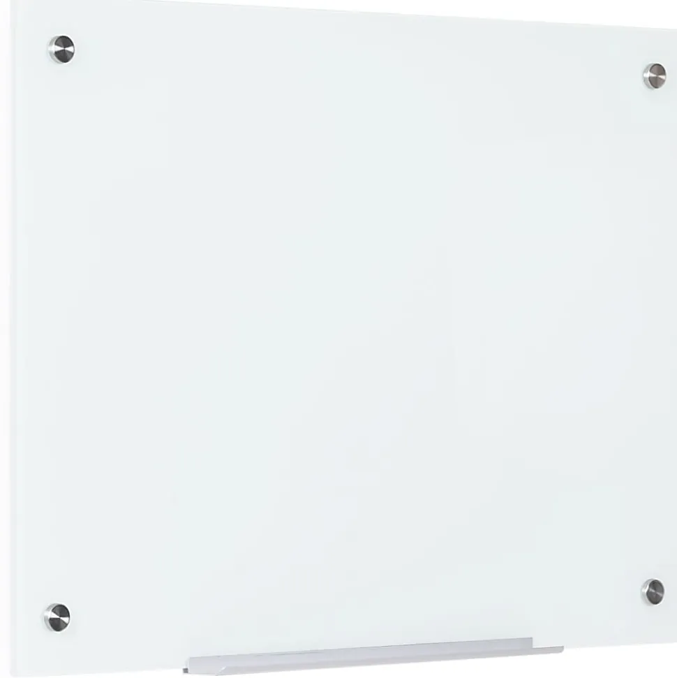 Bi-silque Magnetic Glass Dry Erase Board - 24" (2 ft) Width x 36" (3 ft) Height - White Glass Surface - Rectangle - Horizontal/Vertical - 1 Each