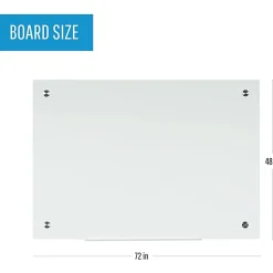 Bi-silque Magnetic Glass Dry Erase Board - 48