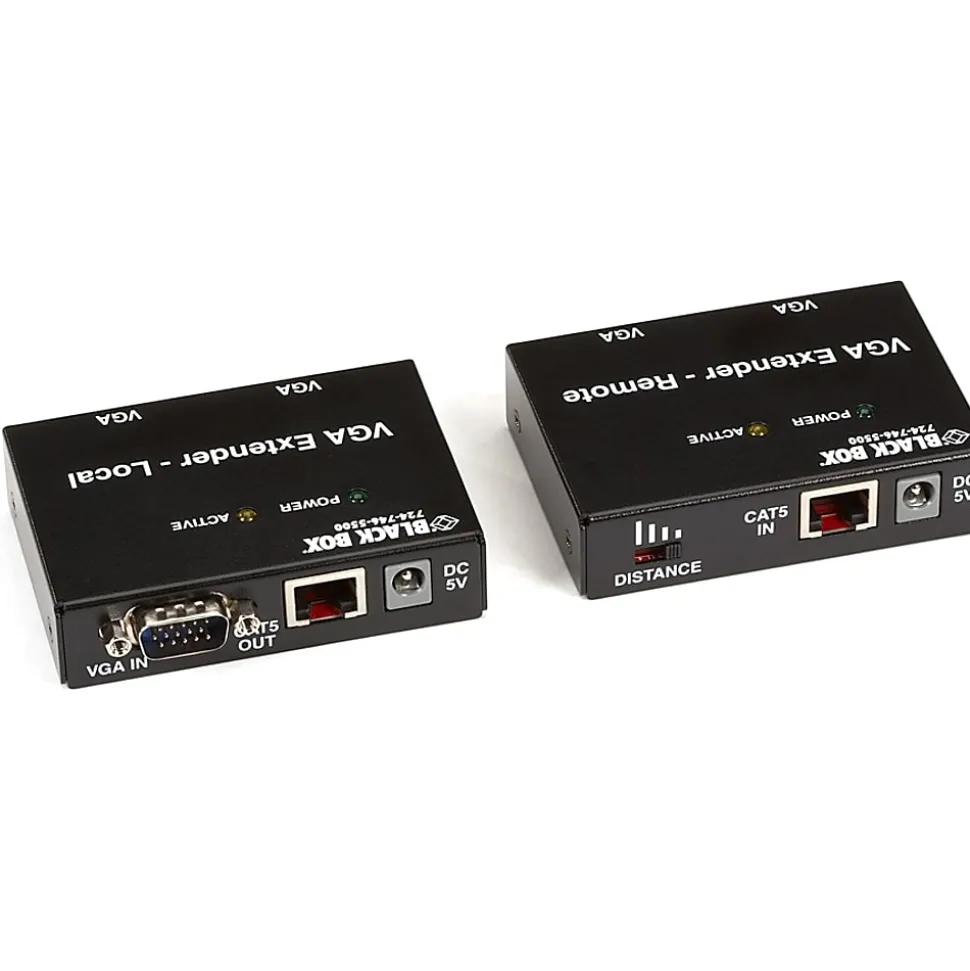 Black Box VGA Extender Kit, 2-Port Local, 2-Port Remote, AC555AR2