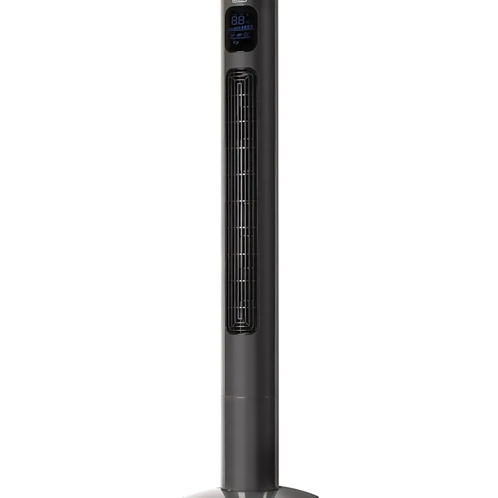 Black+Decker BFTR146 46-Inch Oscillating Tower Fan with Remote - 3 Speed - Variable Oscillation, Air Circulation, LED Display, Timer - Charcoal Gray