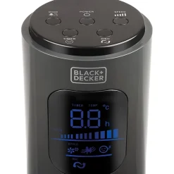 Black+Decker BFTR146 46-Inch Oscillating Tower Fan with Remote - 3 Speed - Variable Oscillation, Air Circulation, LED Display, Timer - Charcoal Gray