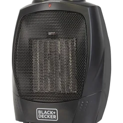 Black+Decker BHDC201 1,500-Watt Personal Ceramic Heater, 9-1/4”H x 7-5/16”W x 6-5/16”D, Black
