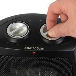 Black+Decker BHDC201 1,500-Watt Personal Ceramic Heater, 9-1/4”H x 7-5/16”W x 6-5/16”D, Black