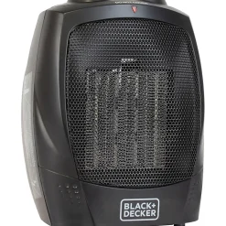 Black+Decker BHDC201 1,500-Watt Personal Ceramic Heater, 9-1/4”H x 7-5/16”W x 6-5/16”D, Black