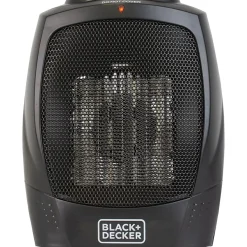 Black+Decker BHDC201 1,500-Watt Personal Ceramic Heater, 9-1/4”H x 7-5/16”W x 6-5/16”D, Black