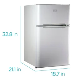 Black+Decker 3.1 Cu. Ft. 2-Door Refrigerator With True Freezer, White