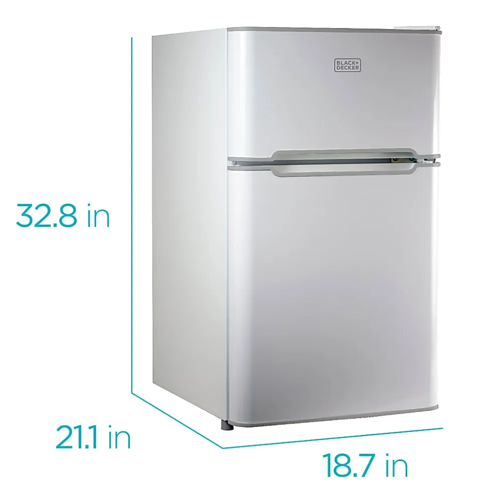 Black+Decker 3.1 Cu. Ft. 2-Door Refrigerator With True Freezer, White