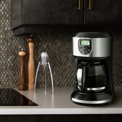 Black+Decker 12-Cup Programmable Coffee Maker, Black/Silver