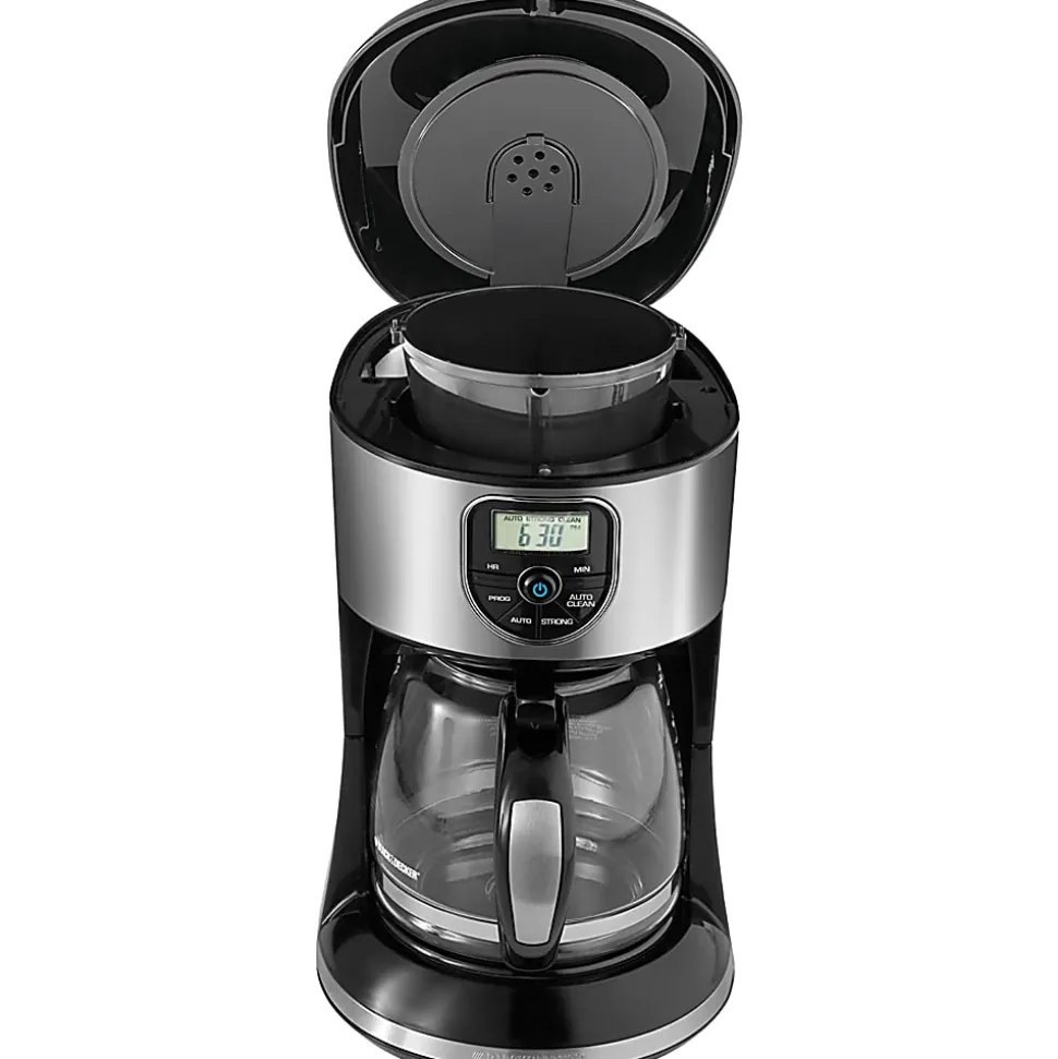 Black+Decker 12-Cup Programmable Coffee Maker, Black/Silver
