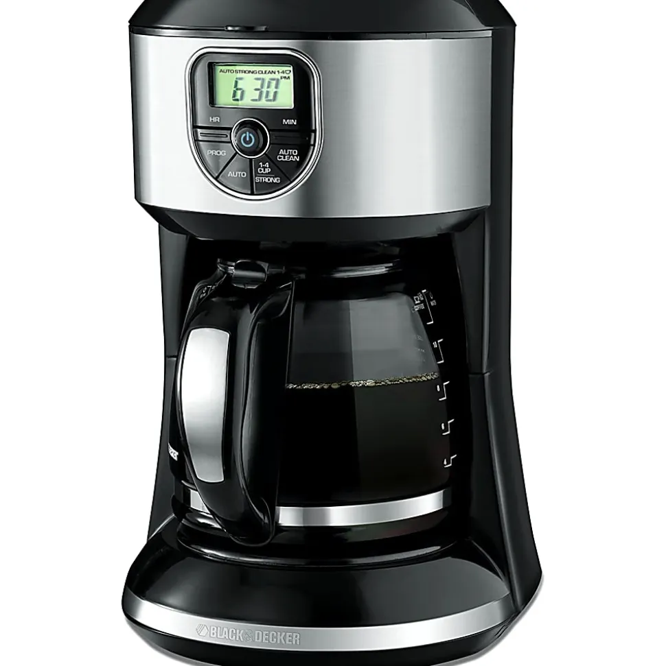 Black+Decker 12-Cup Programmable Coffee Maker, Black/Silver