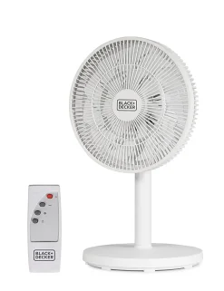 Black+Decker 12" Dual Blade Table Fan With Remote, 20”H x 11-3/4”W x 12”D