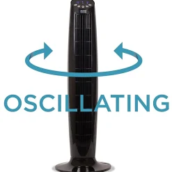 Black+Decker 36 In. Digital Tower Fan With Remote - 3 Speed - Oscillating, Timer-off Function - 35.9" Height x 11.8" Width x 11.8" Depth
