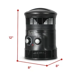 Black+Decker 360° Personal Portable Space Heater, 12-1/16