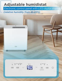 Black+Decker 22-Pint Portable Dehumidifier, 1,500 Sq. Ft. Coverage, White, Total Qty 1