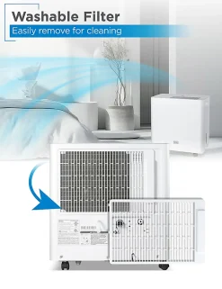 BLACK+DECKER Portable Dehumidifier with Built-In Pump, 50 Pint, Up To 4,500 Sq. Ft. Coverage, 12.68-Pint Bucket, White, Total Quantity 1