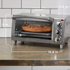 Black+Decker 4-Slice Toaster Oven, Silver, Total Qty 1