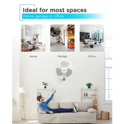 Black+Decker 3-Speed Oscillating Wall Fan With Remote, 18