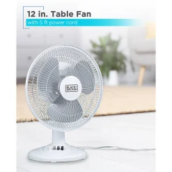 BLACK+DECKER 3-Speed Oscillating Portable Table Fan, 18-5/16