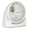 Black+Decker 3-Speed Portable Turbo Table Fan With Adjustable Tilt, 10-15/16”H x 6-1/8”W x 10-3/4”D, White