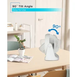 Black+Decker 3-Speed Portable Turbo Table Fan With Adjustable Tilt, 10-15/16”H x 6-1/8”W x 10-3/4”D, White