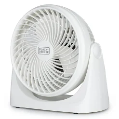 Black+Decker 3-Speed Portable Turbo Table Fan With Adjustable Tilt, 10-15/16”H x 6-1/8”W x 10-3/4”D, White
