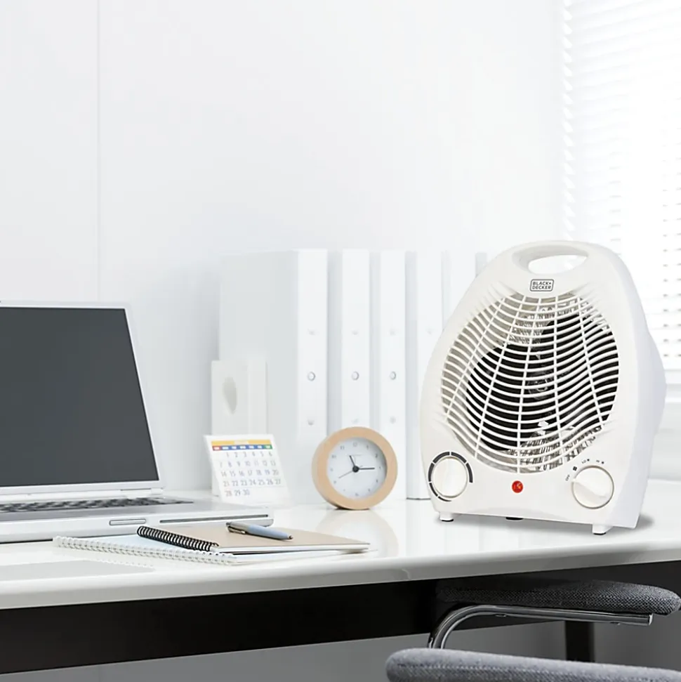 BLACK+DECKER™ 1,500-Watt-Max Personal Desktop Heater with Fan Setting, White