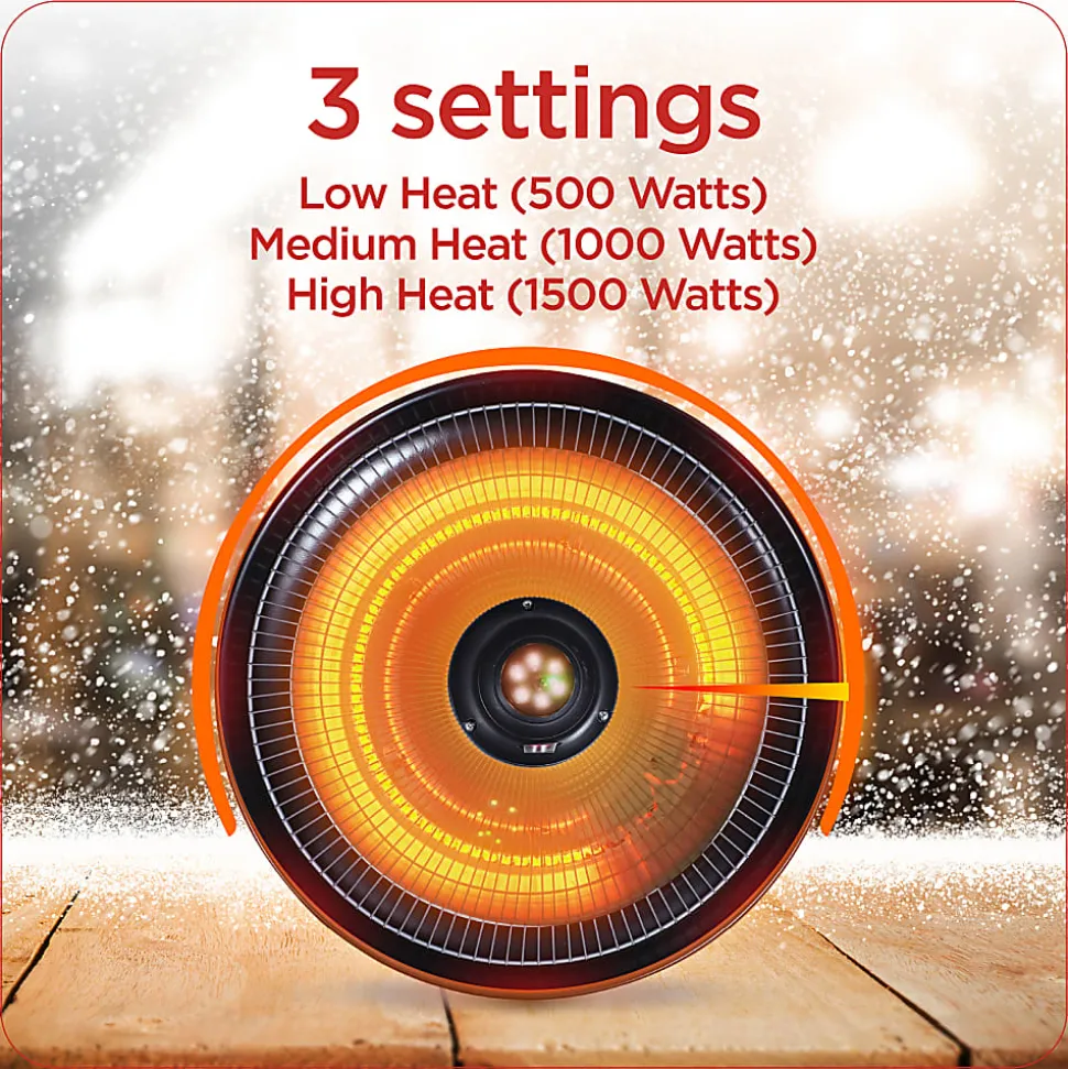 Black+Decker 1500-Watt Outdoor Ceiling-Mounted Electric Patio Heater, 56 Sq. Ft. Coverage, Black