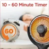 Black+Decker 800-Watt Radiant Dish Portable Heater, For Rooms Up To 161 Sq. Ft., Black