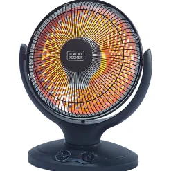 Black+Decker 800-Watt Radiant Dish Portable Heater, For Rooms Up To 161 Sq. Ft., Black