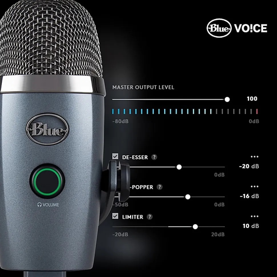 Blackmore Blue Yeti Nano Wired Condenser Microphone 20 Hz to 20 kHz Cardioid, Omni directional Desktop, Stand Mountable USB