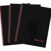 Black n' Red Hardcover Twinwire Business Notebooks, 12" x 8 1/2", Black/Red, 70 Sheets, Pack Of 3
