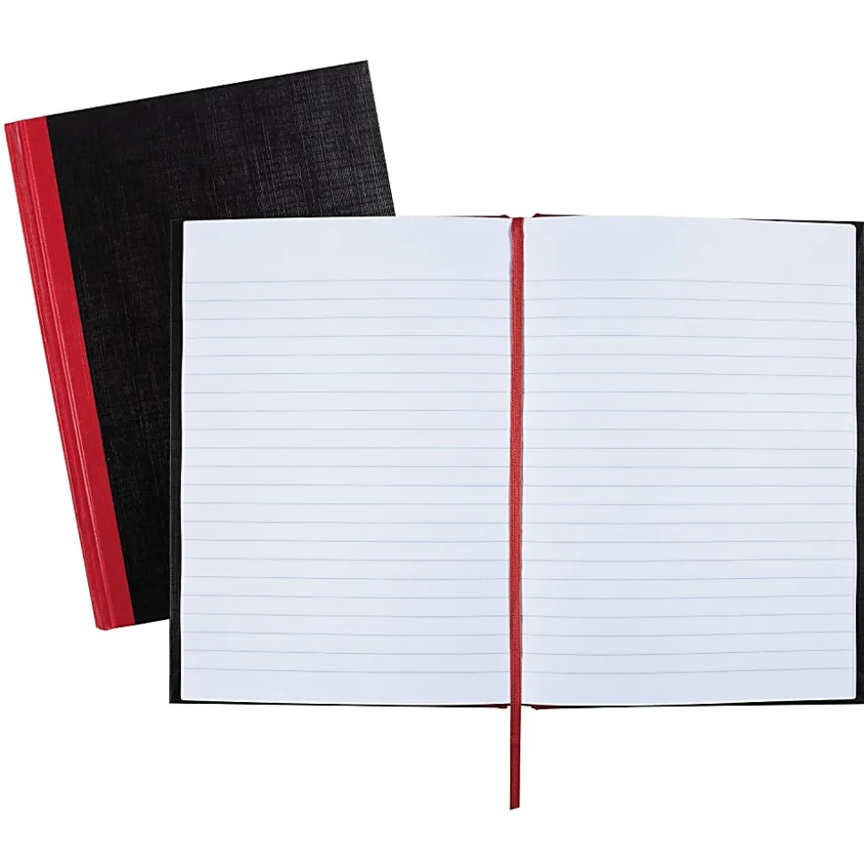 Black n' Red™ Notebook/Journal, 8 1/4" x 5 7/8", 192 Pages (96 Sheets), Black/Red (E66857)