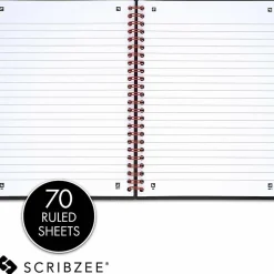 Black n' Red™ Poly Notebook/Journal, 8 1/4" x 5 7/8", Black/Red, 70 Pages (35 Sheets), (C67009)