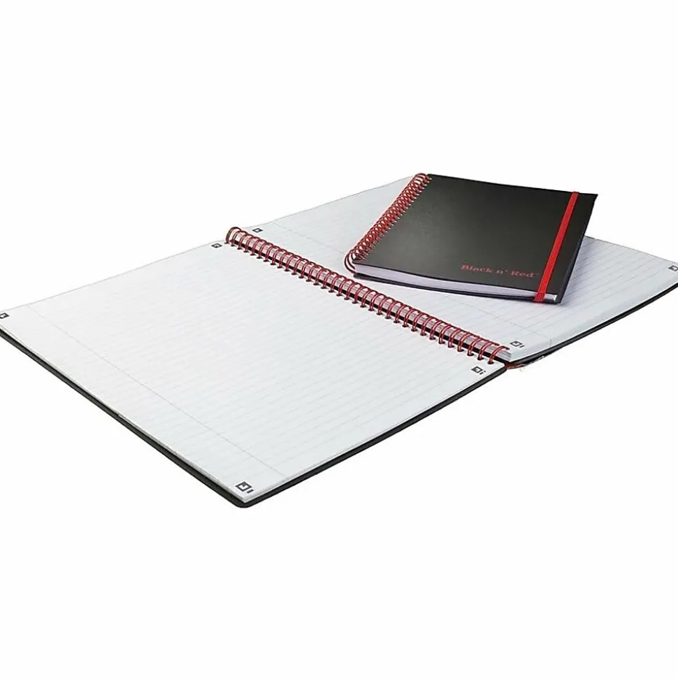 Black n' Red™ Poly Notebook/Journal, 8 1/4" x 5 7/8", Black/Red, 70 Pages (35 Sheets), (C67009)