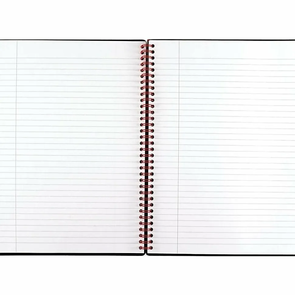 Black n' Red™ Twinwire Soft Cover Business Notebook, 11 3/4" x 8 1/4", Ruled, 70 Pages (35 Sheets), Black/Red (E67008)
