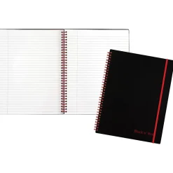 Black n' Red™ Wirebound Notebook, 8 1/2" x 11", 1 Subject, College Ruled, 70 Sheets, Black/Red