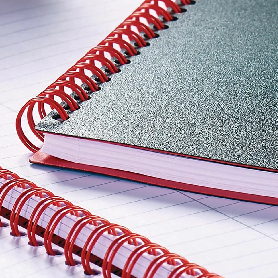 Black n' Red™ Wirebound Notebook, 8 1/2" x 11", 1 Subject, College Ruled, 70 Sheets, Black/Red