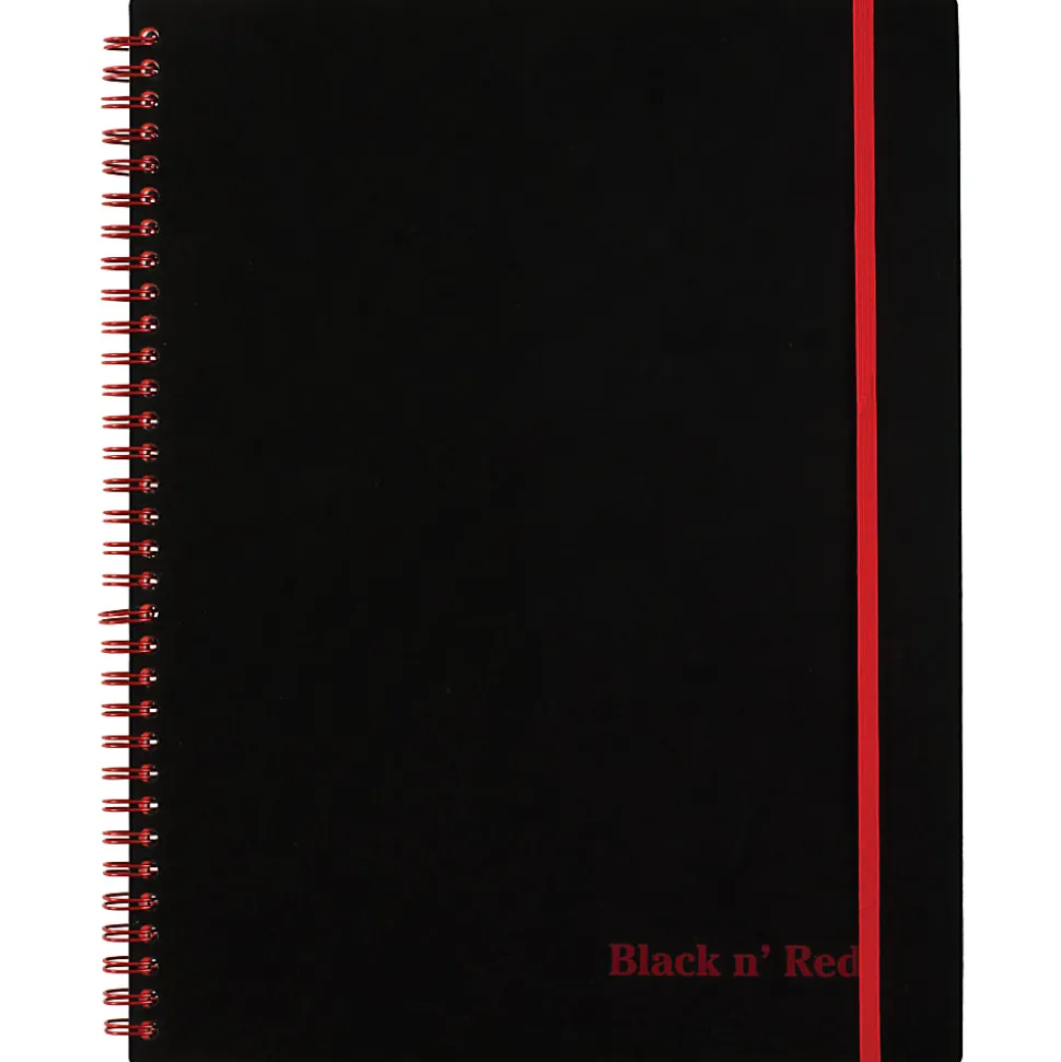 Black n' Red™ Wirebound Notebook, 8 1/2" x 11", 1 Subject, College Ruled, 70 Sheets, Black/Red