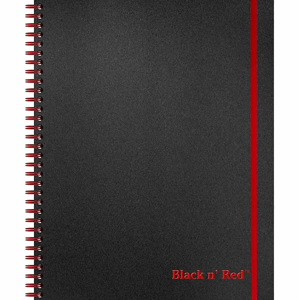 Black n' Red™ Wirebound Notebook, 8 1/2" x 11", 1 Subject, College Ruled, 70 Sheets, Black/Red