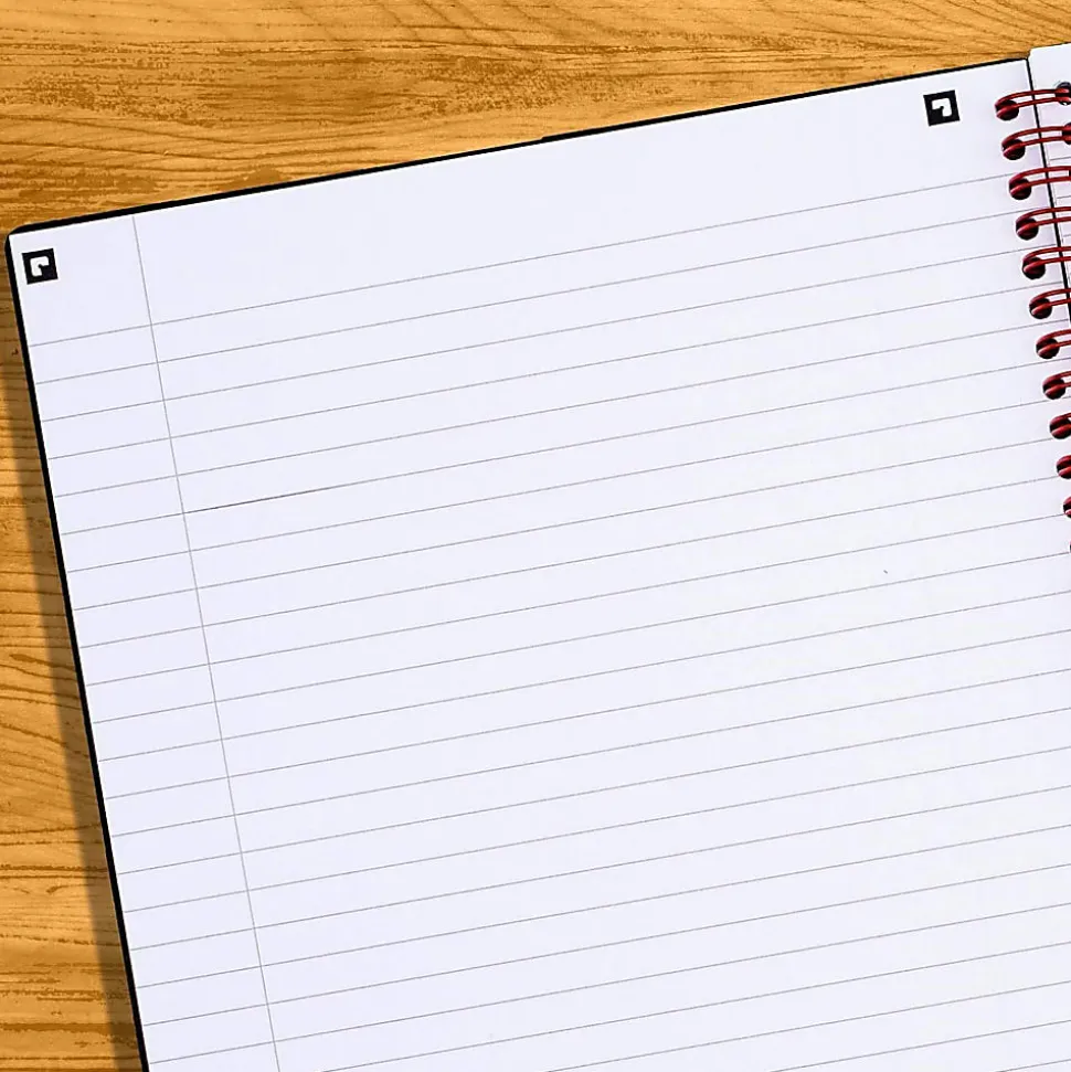 Black n' Red™ Wirebound Notebook, 8 1/2" x 11", 1 Subject, College Ruled, 70 Sheets, Black/Red