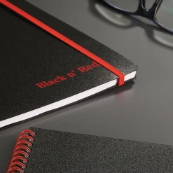 Black n' Red™ Wirebound Notebook, 3 5/8" x 5 7/8", 1 Subject, Wide Ruled, 70 Sheets, Black/Red